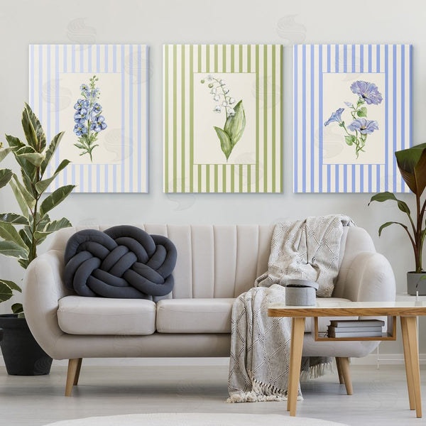 Stupell Industries Lisa Wehmeyer | Soft Stripe Cottage Blooms Wall Art