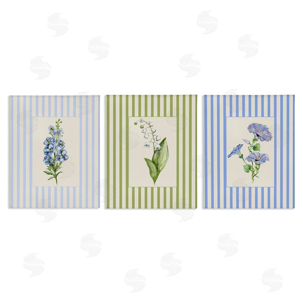 stupell industries Lisa Wehmeyer | Soft Stripe Cottage Blooms Wall Art