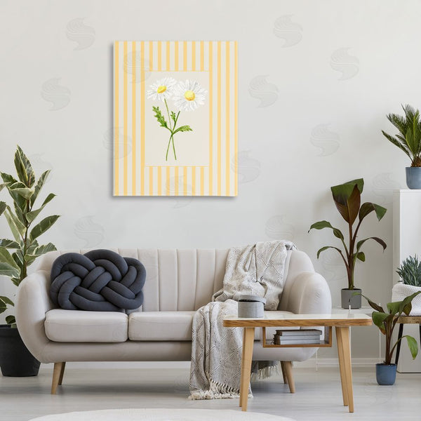 Stupell Industries Lisa Wehmeyer | Yellow Stripe Daisy Wall Art
