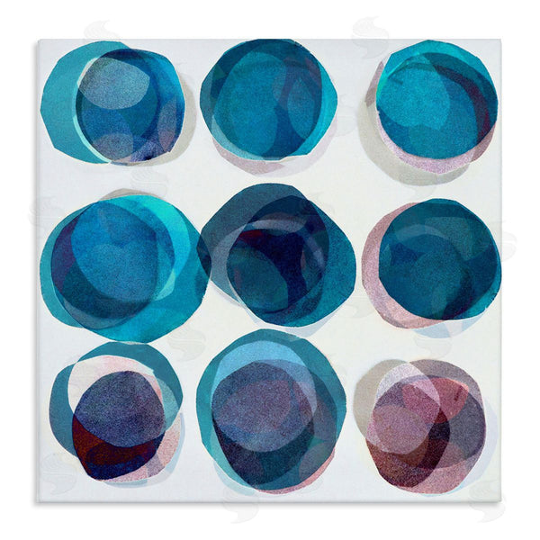 stupell industries Lisa Zinner | Blue Layered Opaque Circular Pattern Wall Art