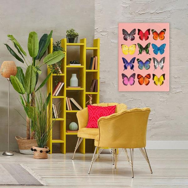 Stupell Industries LISH Creative | Butterfly Species On Pink Wall Art
