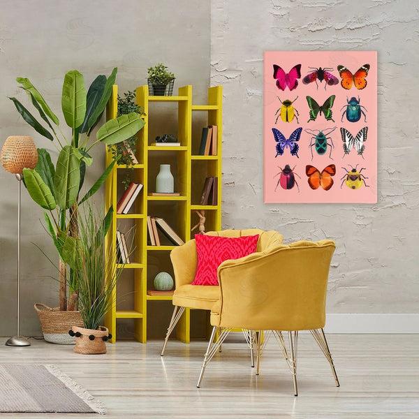 Stupell Industries LISH Creative | Colorful Bug Species On Pink Wall Art