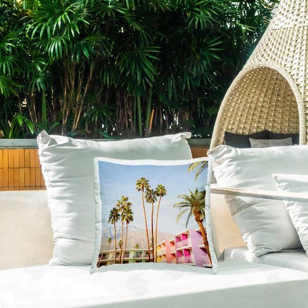 Stupell Industries LISH Creative | Looming Palms Over Resort Printed Throw Pillow
