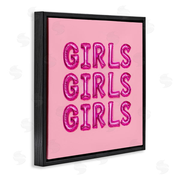 Stupell Industries LISH Creative | Pink Girls Balloon Letters Bold Stylish Typography Wall Art