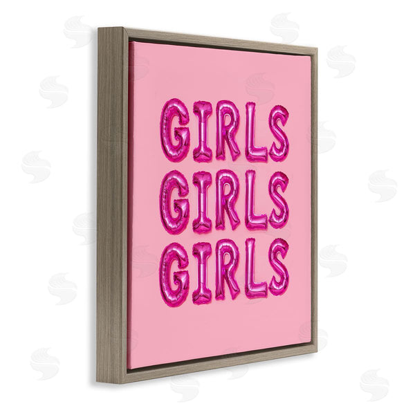 Stupell Industries LISH Creative | Pink Girls Balloon Letters Bold Stylish Typography Wall Art