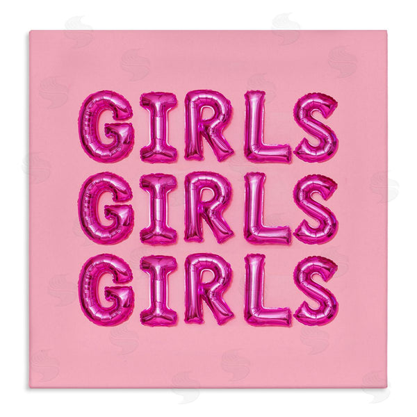stupell industries LISH Creative | Pink Girls Balloon Letters Bold Stylish Typography Wall Art