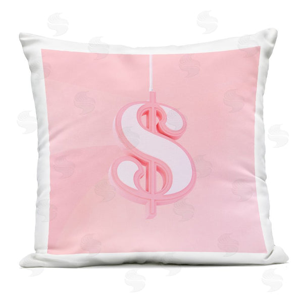 Stupell Industries LISH Creative | Pink Pastel Dollar Sign Printed Throw Pillow