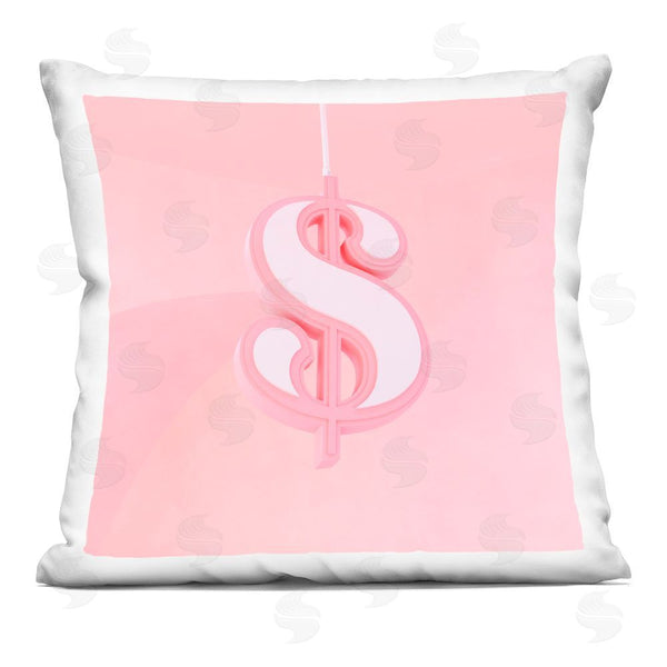 stupell industries LISH Creative | Pink Pastel Dollar Sign Printed Throw Pillow
