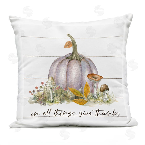 Stupell Industries Livi And Finn | All Things Give Thanks Printed Throw Pillow