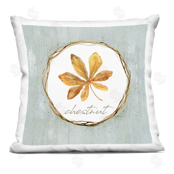 stupell industries Livi and Finn | Autumn Memories Chestnut Leaf Printed Throw Pillow