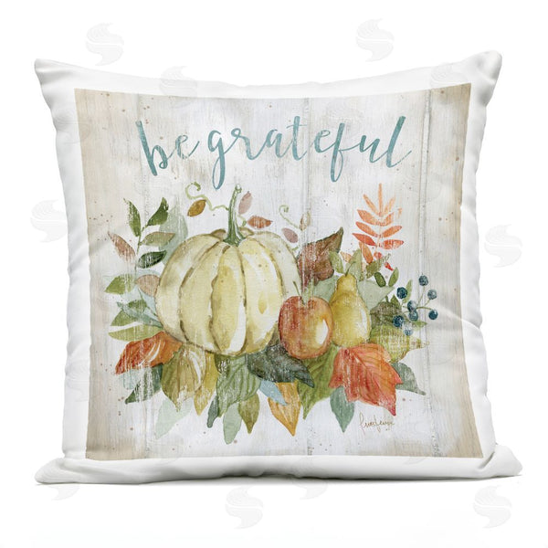 Stupell Industries Livi And Finn | Be Grateful Harvest Gourds Printed Throw Pillow