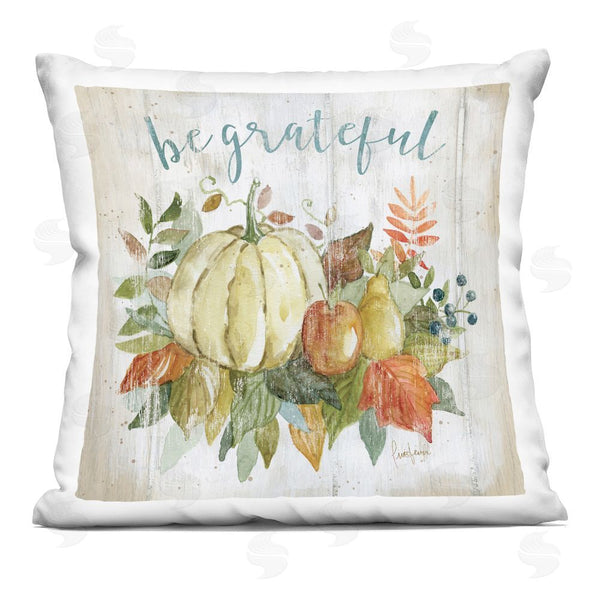 stupell industries Livi and Finn | Be Grateful Harvest Gourds Printed Throw Pillow