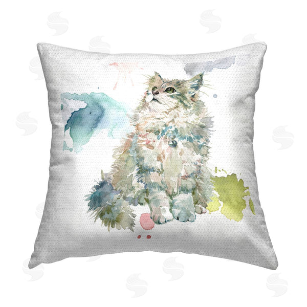Stupell Industries Livi And Finn | Cat On Modern Splash Printed Throw Pillow
