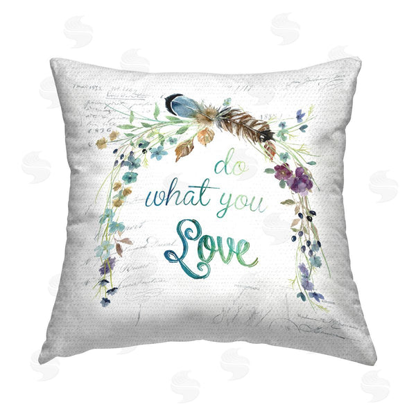 Stupell Industries Livi And Finn | Do What You Love Phrase Printed Throw Pillow