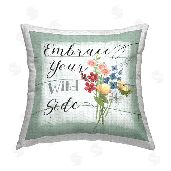 Stupell Industries Livi And Finn | Embrace Your Wild Side Phrase Printed Throw Pillow