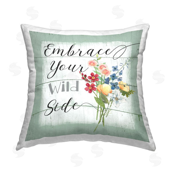stupell industries Livi and Finn | Embrace Your Wild Side Phrase Printed Throw Pillow
