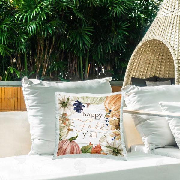 Stupell Industries Livi And Finn | Happy Fall Y'all Pumpkins Printed Throw Pillow