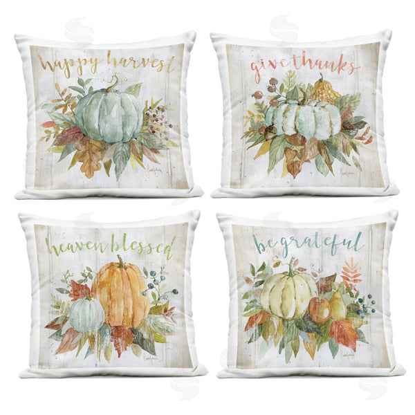 Stupell Industries Livi And Finn | Harvest & Gratitude Pumpkins Printed Throw Pillow Set