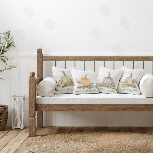 Stupell Industries Livi And Finn | Inspiring Woodland Harvest Words Printed Throw Pillow Set