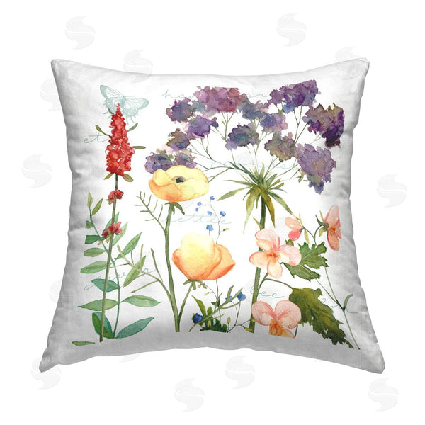 stupell industries Livi and Finn | Mixed Garden Flowers Printed Throw Pillow