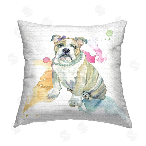 Stupell Industries Livi And Finn | Pampered Pet Bulldog Printed Throw Pillow