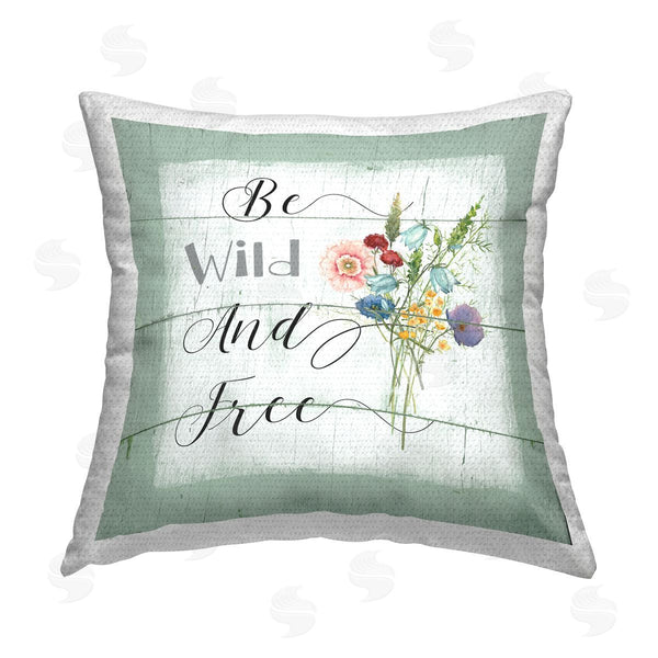 Stupell Industries Livi And Finn | Wild & Free Country Florals Printed Throw Pillow