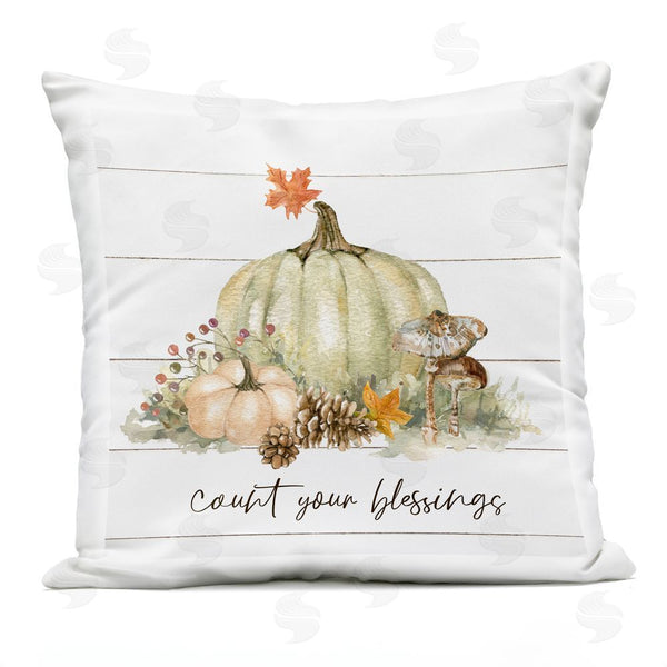 Stupell Industries Livi And Finn | Woodland Harvest Count Blessings Printed Throw Pillow