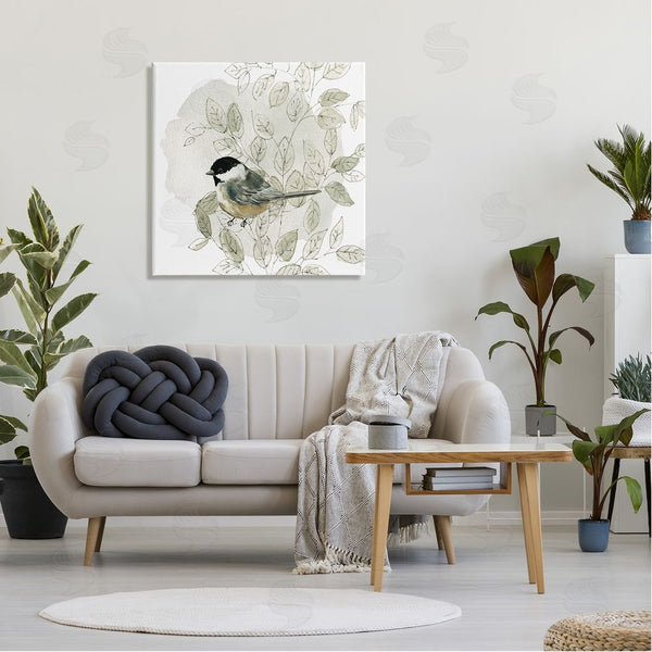 Stupell Industries Livi Finn | Bird Perched Soft Cottage Plant Wall Art