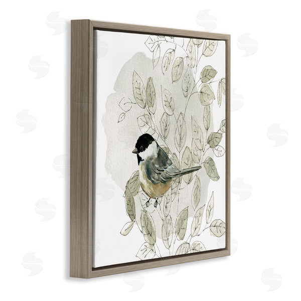 Stupell Industries Livi Finn | Bird Perched Soft Cottage Plant Wall Art