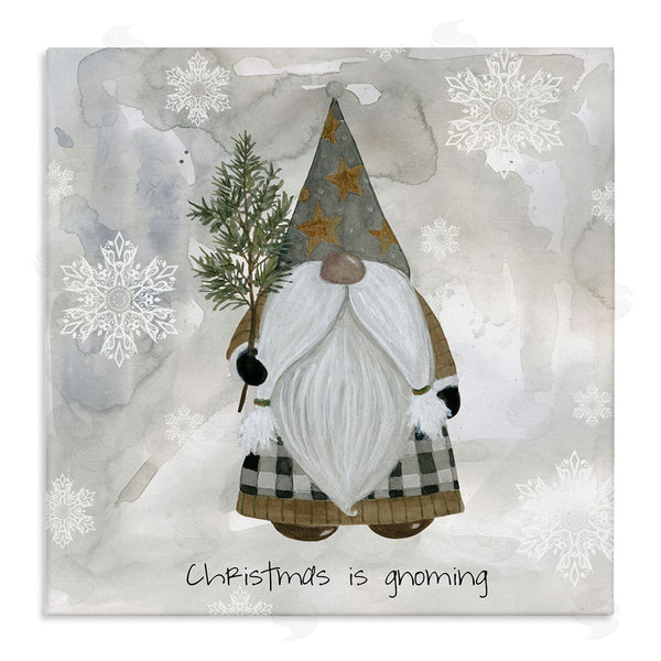 stupell industries Livi Finn | Christmas Is Gnoming Holiday Pattern Wall Art