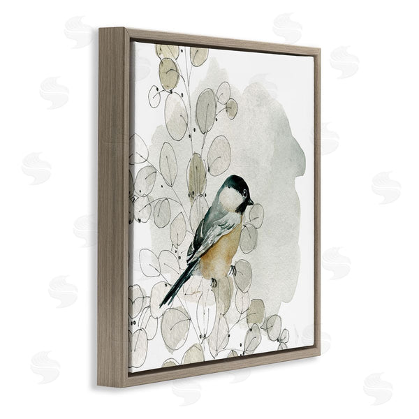 Stupell Industries Livi Finn | Finch Bird Perched Soft Botanicals Wall Art