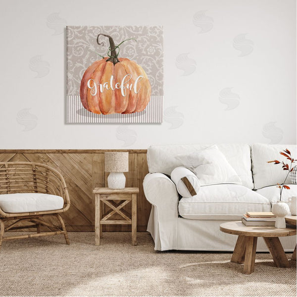 Stupell Industries Livi Finn | Grateful Autumnal Pattern Pumpkin Wall Art