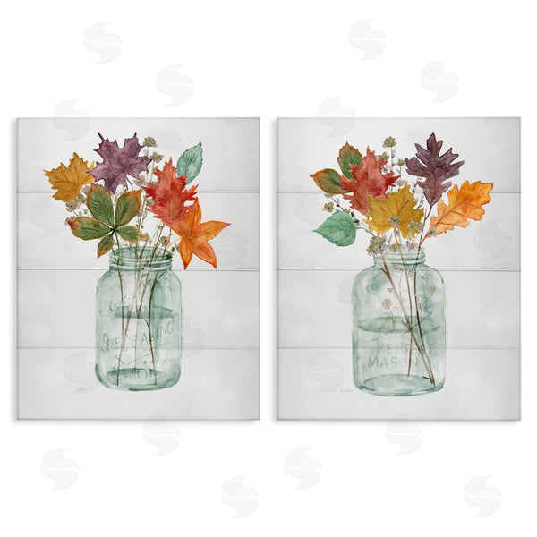 stupell industries Livi Finn | Harvest Home Leaf Vases Wall Art