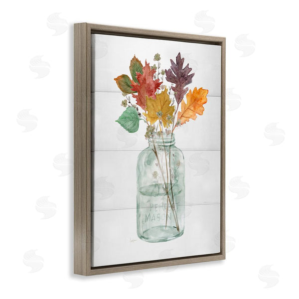 Stupell Industries Livi Finn | Harvest Home Leaves Jar Wall Art