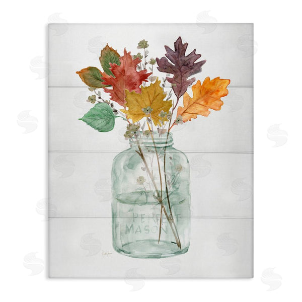 stupell industries Livi Finn | Harvest Home Leaves Jar Wall Art