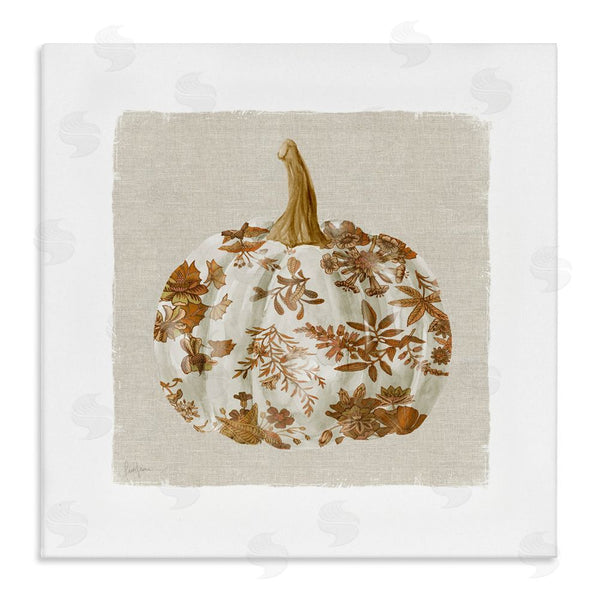 stupell industries Livi Finn | Harvest Pumpkin with Floral Pattern Wall Art