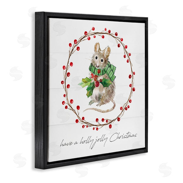 Stupell Industries Livi Finn | Holly Jolly Christmas Mouse Wall Art