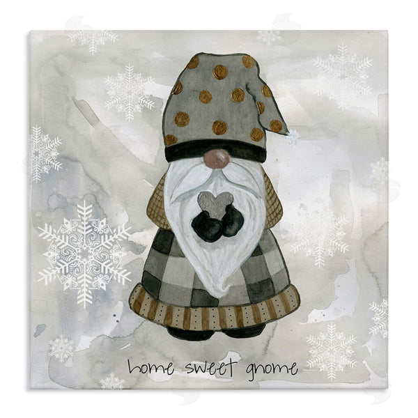 stupell industries Livi Finn | Home Sweet Gnome Winter Snowflakes Wall Art
