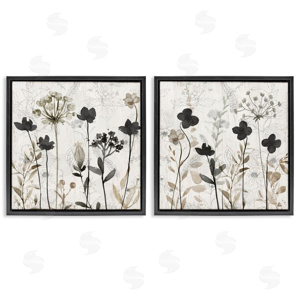 Stupell Industries Livi Finn | Neutral Flower Hues Rustic Boho Wall Art