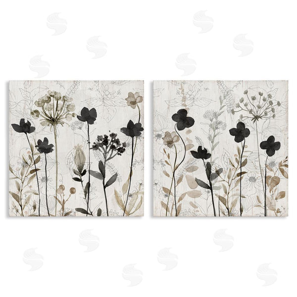 stupell industries Livi Finn | Neutral Flower Hues Rustic Boho Wall Art