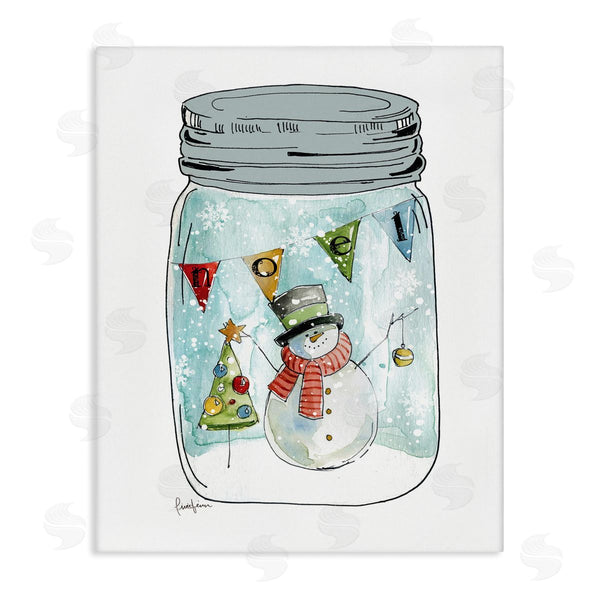 stupell industries Livi Finn | Noel Phrase Snowman Christmas Tree in Country Jar Wall Art