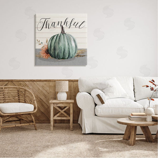 Stupell Industries Livi Finn | Thankful Autumn Floral Pumpkin Wall Art