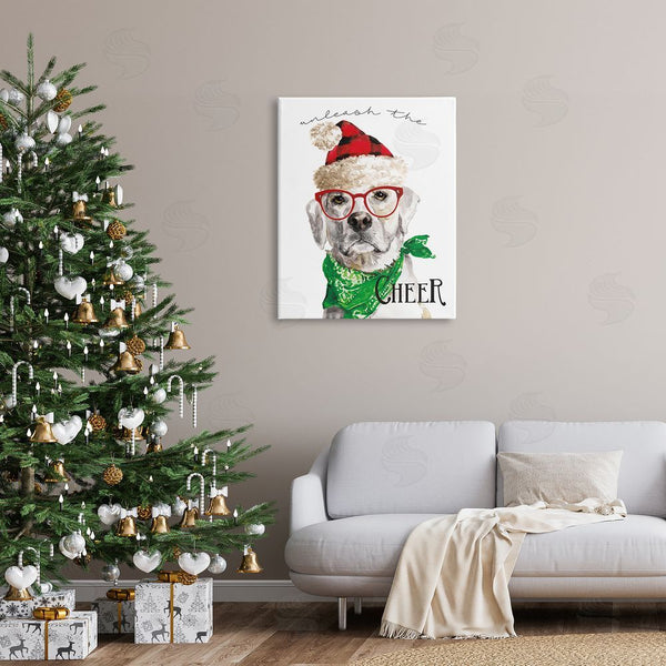 Stupell Industries Livi Finn | Unleash The Cheer Holiday Dog Wall Art