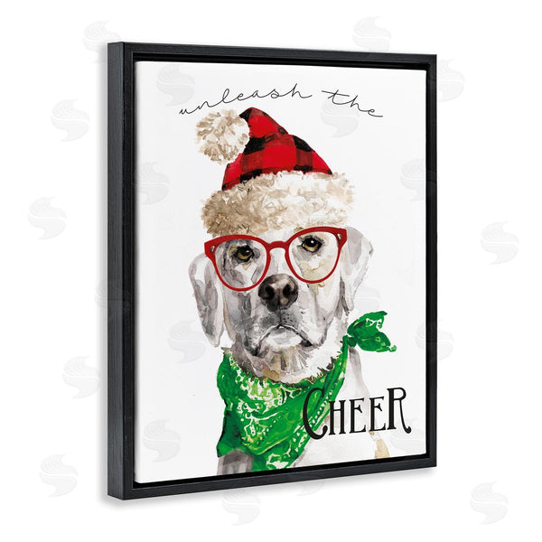 Stupell Industries Livi Finn | Unleash The Cheer Holiday Dog Wall Art