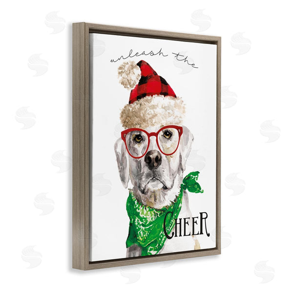 Stupell Industries Livi Finn | Unleash The Cheer Holiday Dog Wall Art
