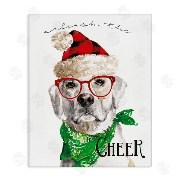 stupell industries Livi Finn | Unleash The Cheer Holiday Dog Wall Art