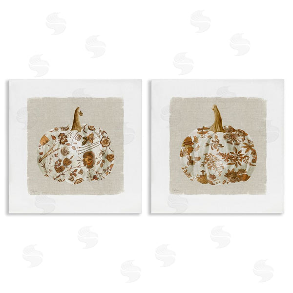 stupell industries Livi Finn | Vintage Patterned Pumpkins Wall Art
