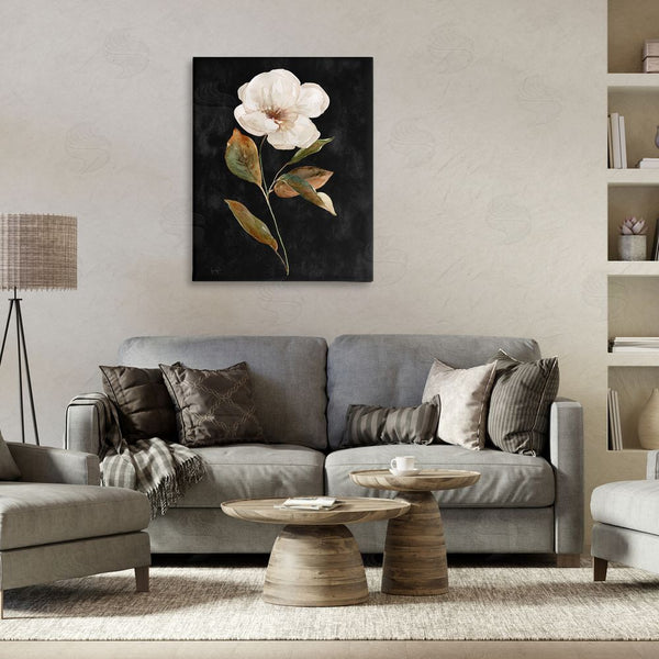 Stupell Industries Livi Finn | White Bloom On Black Wall Art