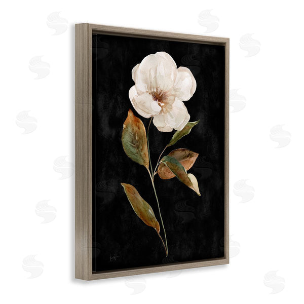 Stupell Industries Livi Finn | White Bloom On Black Wall Art