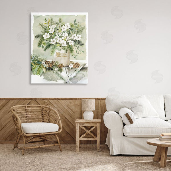 Stupell Industries Livi Finn | White Christmas Flowers Vase